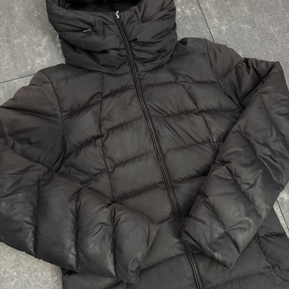 Patagonia Womens Black Down With It Parka Long Puffer Hooded Jacket Size S - Picture 2 of 10